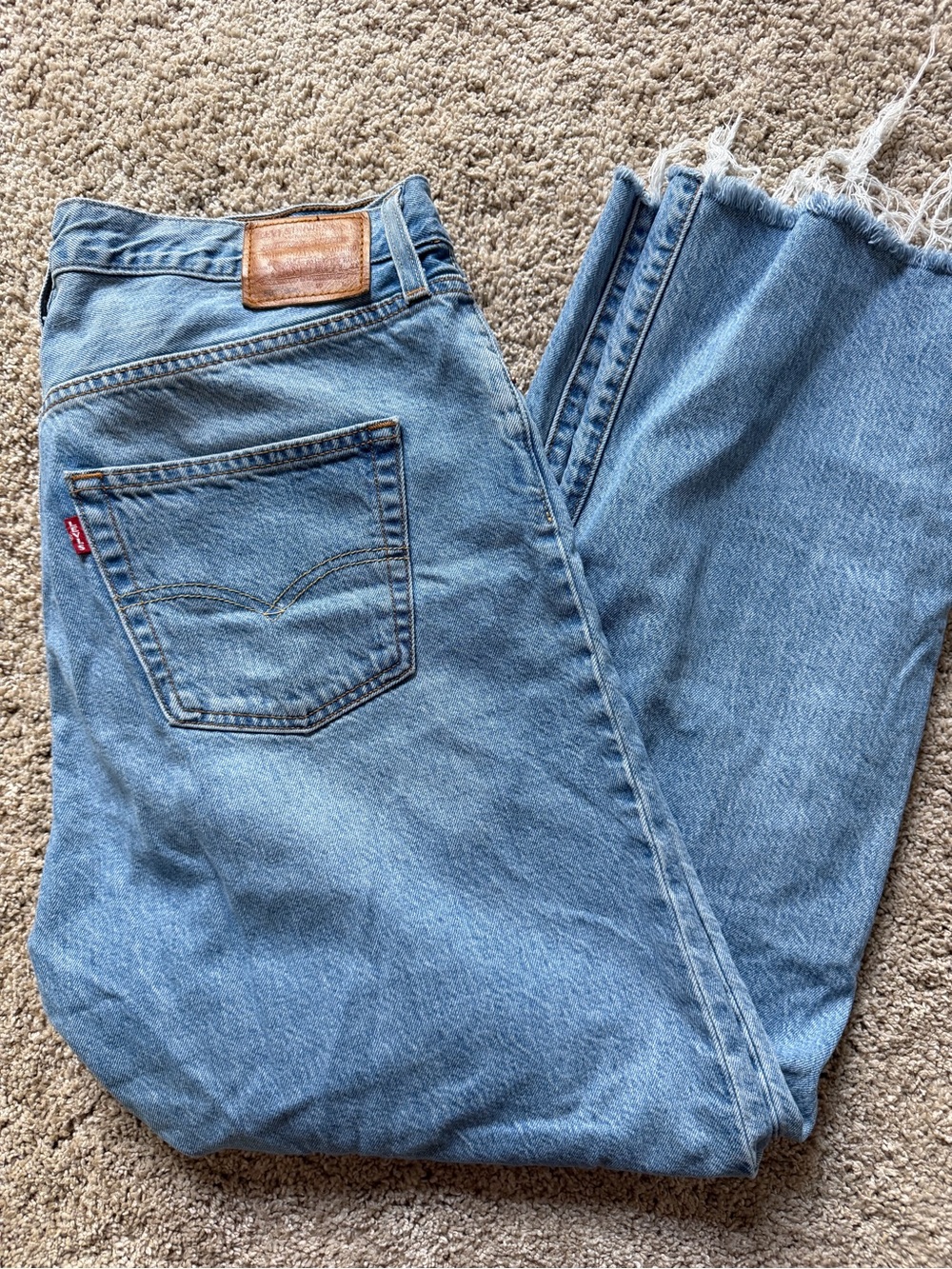 Levis Premium 501 '90s Womens Jeans 33x29 Retro Light Wash Straight Button Fly